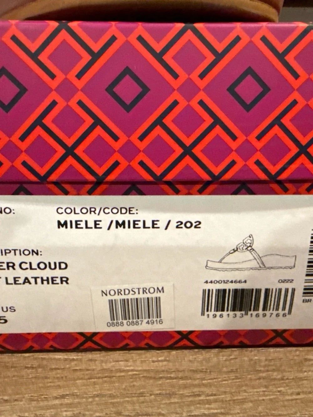 Tory Burch Miller Cloud Leather Sandals Miele Brown 9.5 Orig Box & dust cover